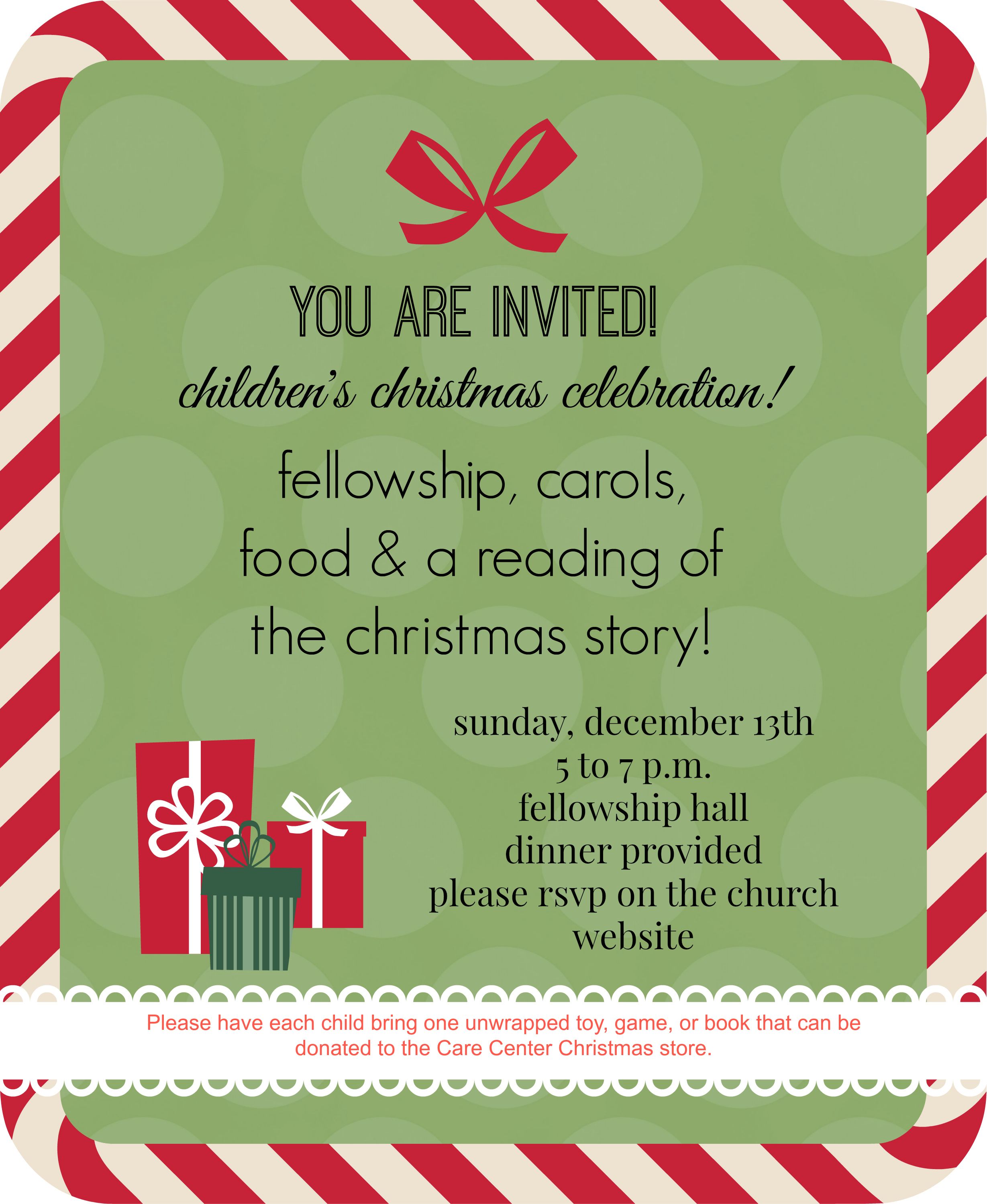 Announcement Children s Christmas Celebration Christ